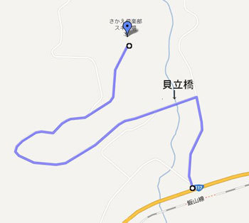 通行止め解除となった村道の地図