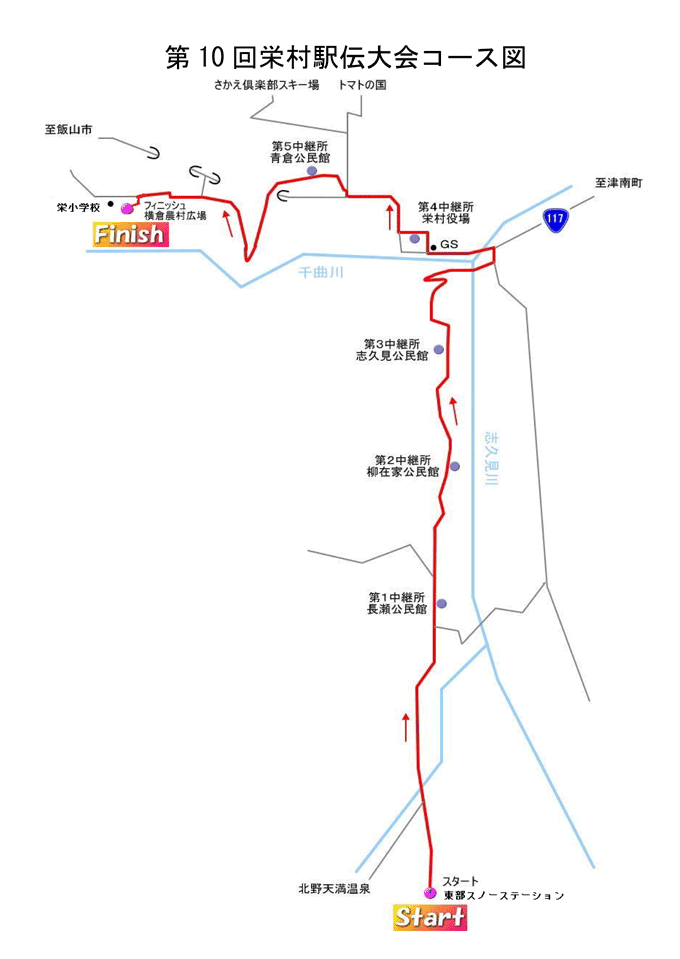 第10回栄村駅伝大会コース図