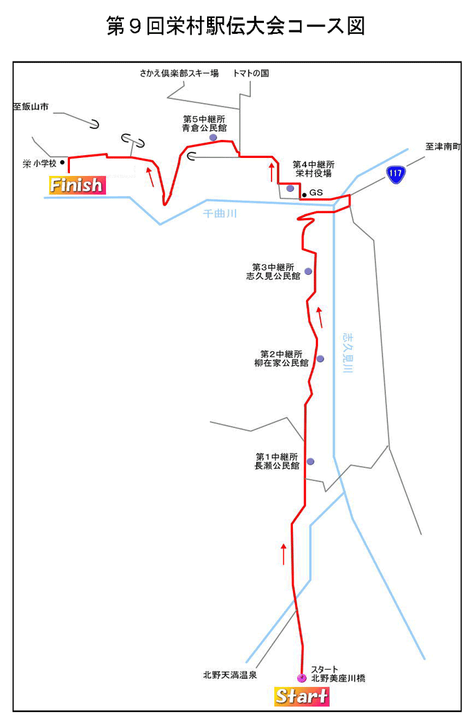 第9回栄村駅伝大会コース図と参加申込書