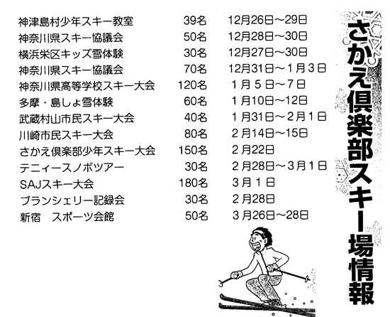 さかえ倶楽部スキー場情報